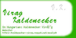 virag kaldenecker business card